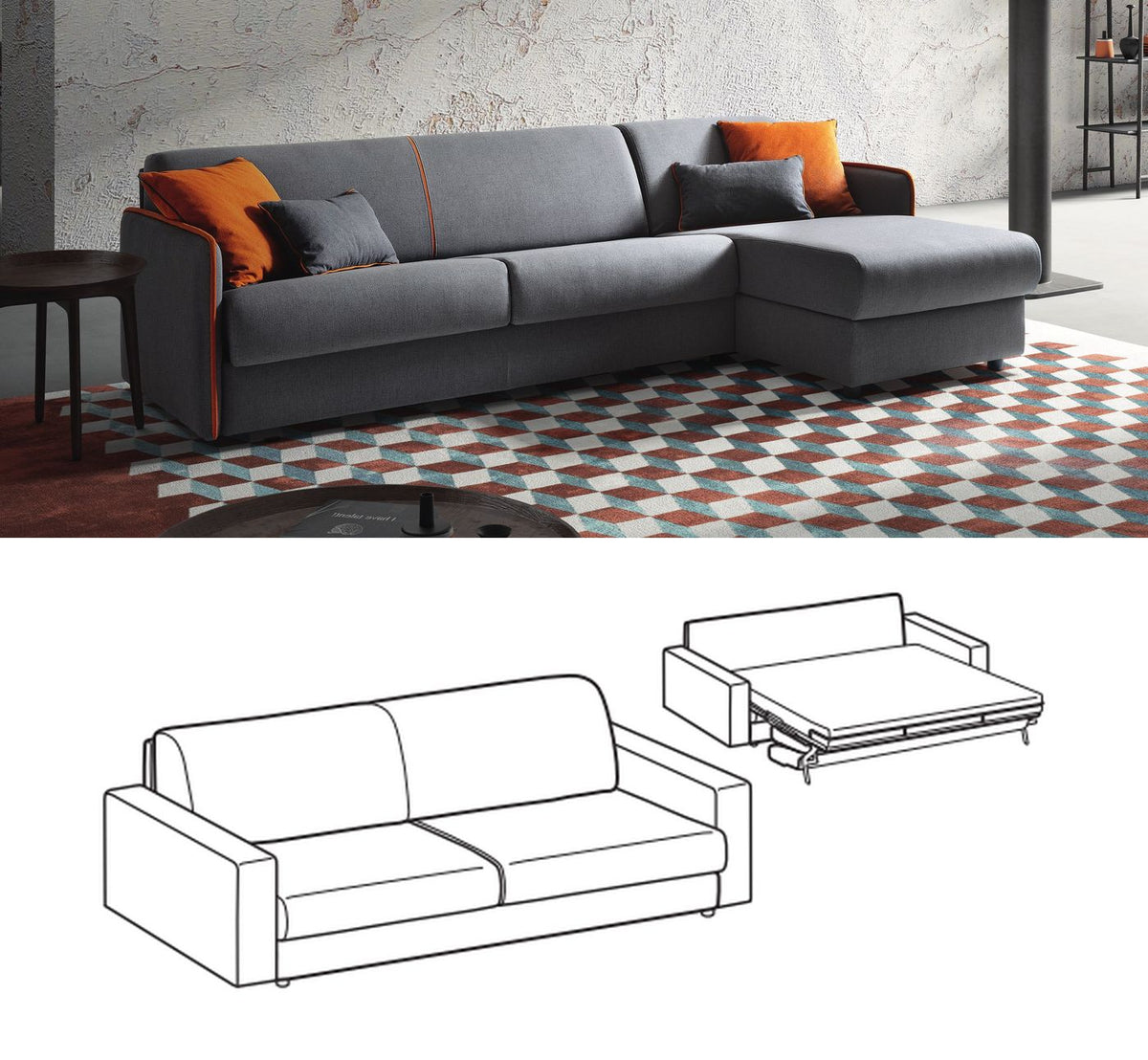 LeComfort Sofa Bed MADEIRA – Heavy / 3-seater Maxi (MR10D3T0M)