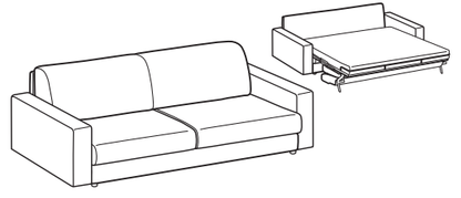 LeComfort Sofa Bed MADEIRA – MR10D3T0M dimensions drawing