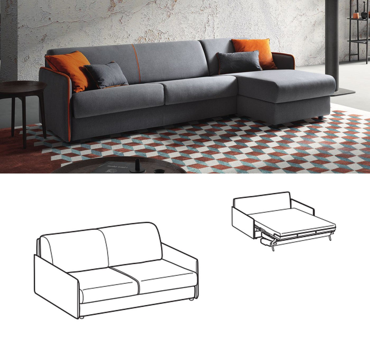 LeComfort Sofa Bed MADEIRA – Style / 2-seater (MR11D2T00)
