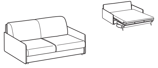 LeComfort Sofa Bed MADEIRA – MR11D2T00 dimensions drawing
