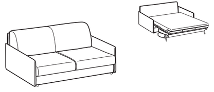 LeComfort Sofa Bed MADEIRA – MR11D2T00 dimensions drawing