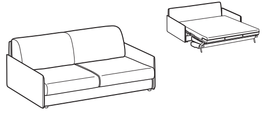 LeComfort Sofa Bed MADEIRA – MR11D3T00 dimensions drawing