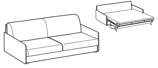 LeComfort Sofa Bed MADEIRA – MR11D3T0M dimensions drawing