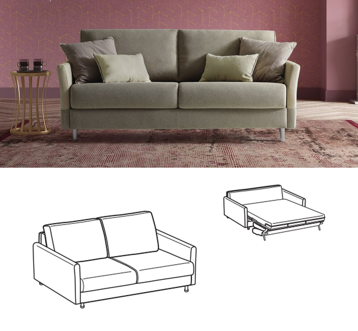 LeComfort Sofa Bed MALDIVE – Trendy / 2-seater (MA05D2T00)