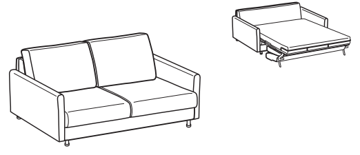 LeComfort Sofa Bed MALDIVE – MA05D2T00 dimensions drawing
