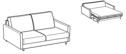 LeComfort Sofa Bed MALDIVE – MA05D2T00 dimensions drawing