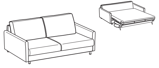 LeComfort Sofa Bed MALDIVE – MA05D3T00 dimensions drawing