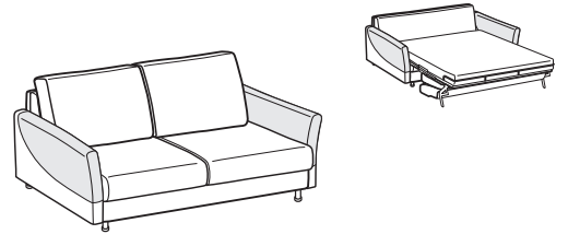 LeComfort Sofa Bed MALDIVE – MA06D2T00 dimensions drawing