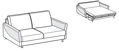 LeComfort Sofa Bed MALDIVE – MA06D2T00 dimensions drawing