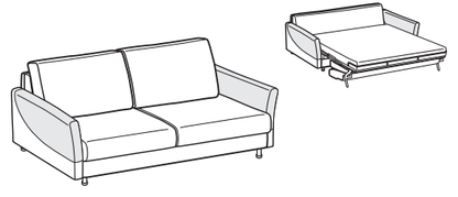LeComfort Sofa Bed MALDIVE – MA06D3T00 dimensions drawing