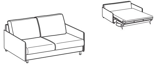 LeComfort Sofa Bed MALDIVE – MA07D2T00 dimensions drawing