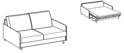 LeComfort Sofa Bed MALDIVE – MA07D2T00 dimensions drawing