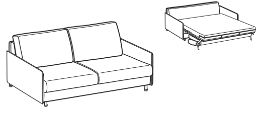 LeComfort Sofa Bed MALDIVE – MA07D3T00 dimensions drawing