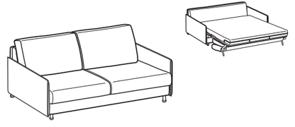LeComfort Sofa Bed MALDIVE – MA07D3T00 dimensions drawing