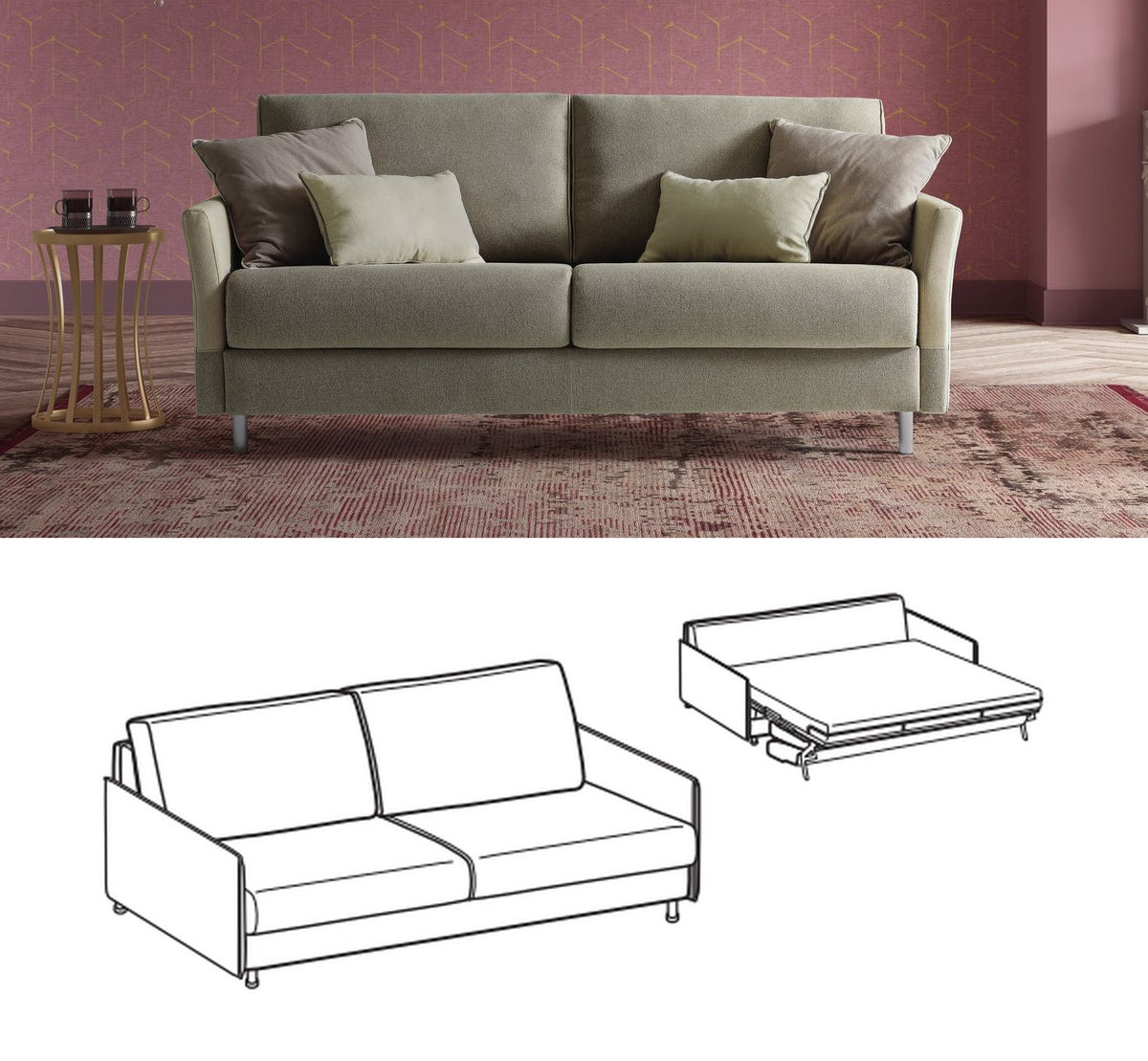 LeComfort Sofa Bed MALDIVE – Simply / 3-seater Maxi (MA07D3T0M)