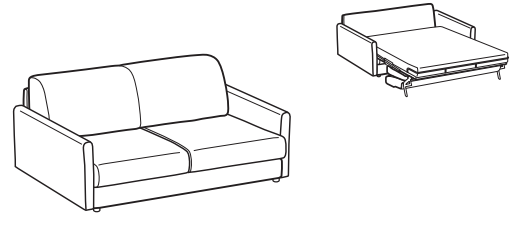 LeComfort Sofa Bed NAXOS – NA01D2T00 dimensions drawing