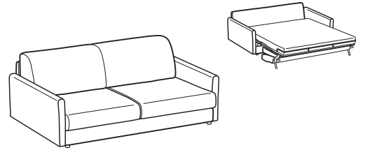LeComfort Sofa Bed NAXOS – NA01D3T00 dimensions drawing