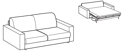 LeComfort Sofa Bed NAXOS – NA02D2T00 dimensions drawing