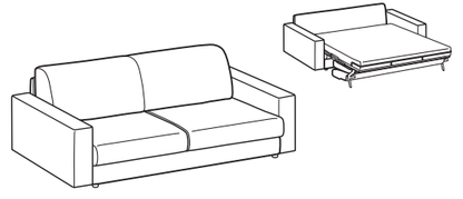 LeComfort Sofa Bed NAXOS – NA02D3T00 dimensions drawing