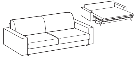 LeComfort Sofa Bed NAXOS – NA02D3T0M dimensions drawing
