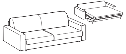 LeComfort Sofa Bed NAXOS – NA02D3T0M dimensions drawing
