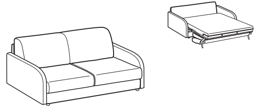 LeComfort Sofa Bed NAXOS – NA03D2T00 dimensions drawing