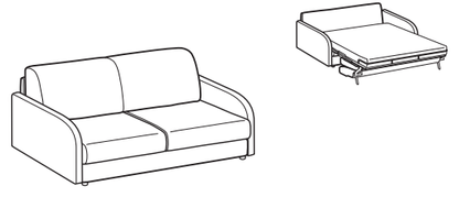 LeComfort Sofa Bed NAXOS – NA03D2T00 dimensions drawing