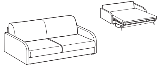 LeComfort Sofa Bed NAXOS – NA03D3T00 dimensions drawing