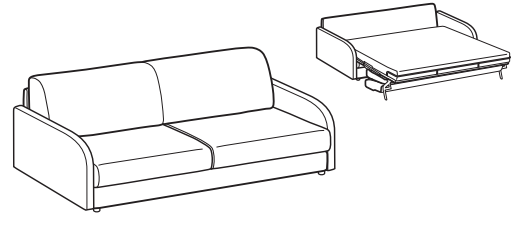 LeComfort Sofa Bed NAXOS – NA03D3T0M dimensions drawing