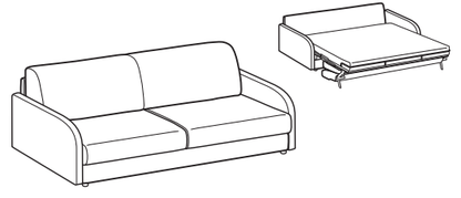 LeComfort Sofa Bed NAXOS – NA03D3T0M dimensions drawing