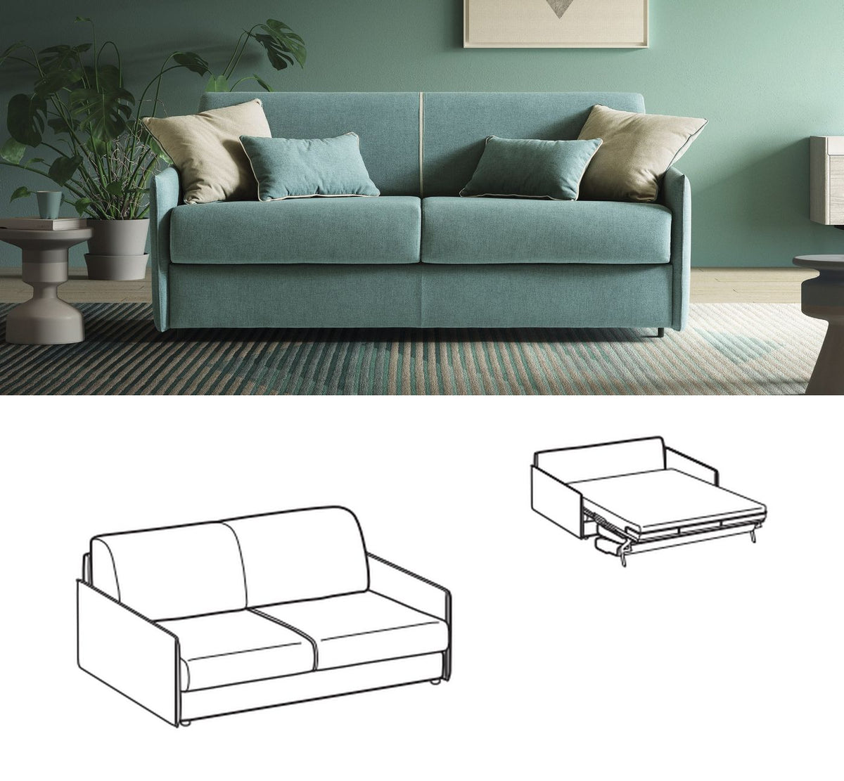 LeComfort Sofa Bed NAXOS – Slim / 2-seater (NA04D2T00)