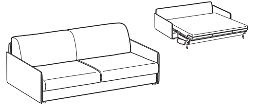 LeComfort Sofa Bed NAXOS – NA04D3T0M dimensions drawing