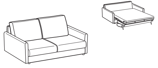 LeComfort Sofa Bed SANTORINI – SA01D2T00 dimensions drawing