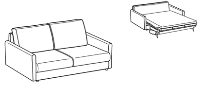 LeComfort Sofa Bed SANTORINI – SA01D2T00 dimensions drawing