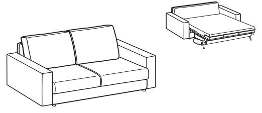 LeComfort Sofa Bed SANTORINI – SA02D2T00 dimensions drawing