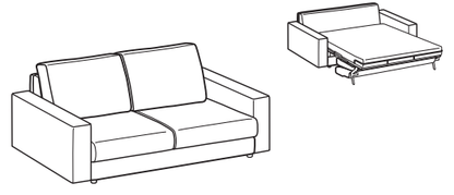 LeComfort Sofa Bed SANTORINI – SA02D2T00 dimensions drawing