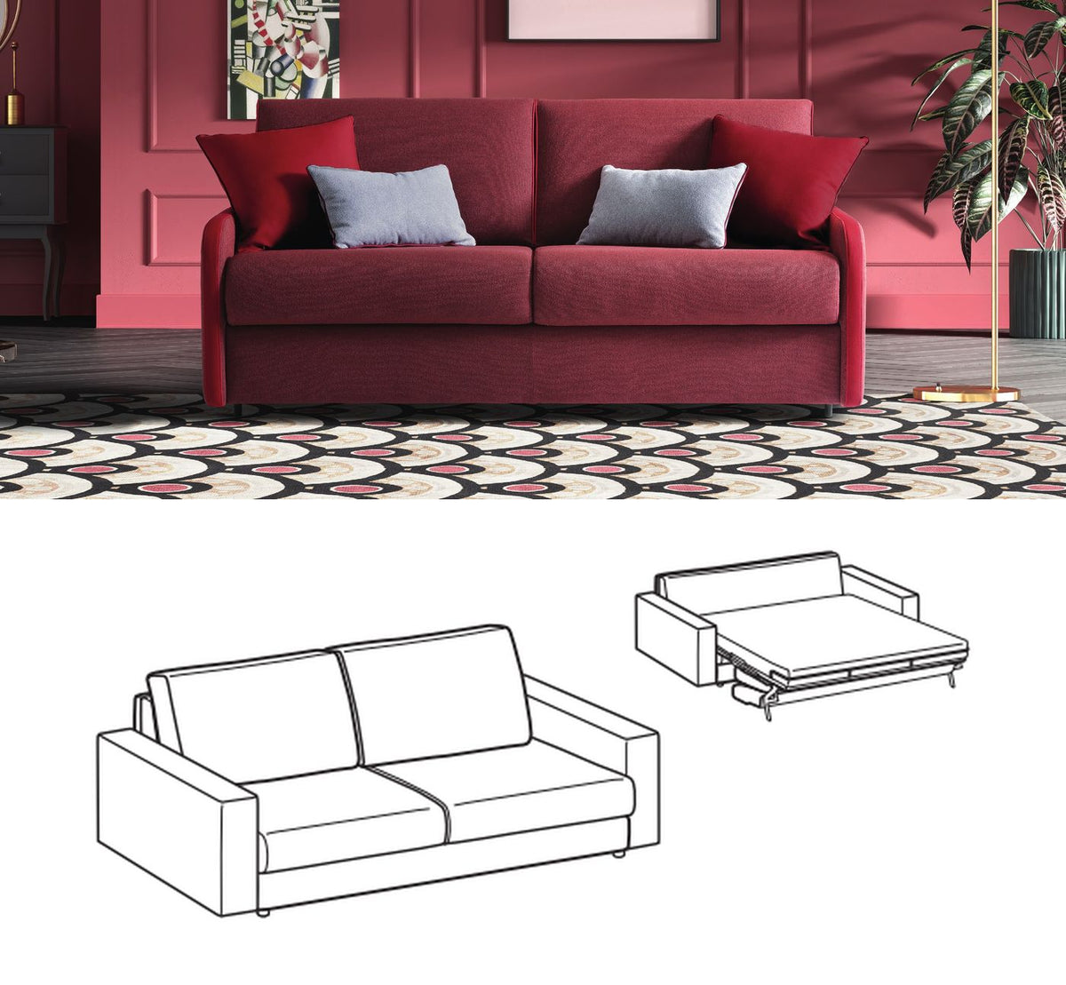 LeComfort Sofa Bed SANTORINI – Strong / 3-seater (SA02D3T00)