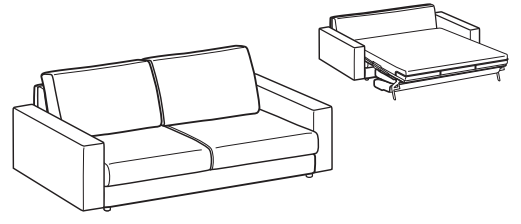 LeComfort Sofa Bed SANTORINI – SA02D3T00 dimensions drawing