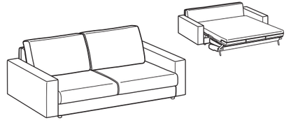 LeComfort Sofa Bed SANTORINI – SA02D3T00 dimensions drawing