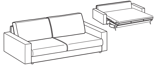 LeComfort Sofa Bed SANTORINI – SA02D3T0M dimensions drawing