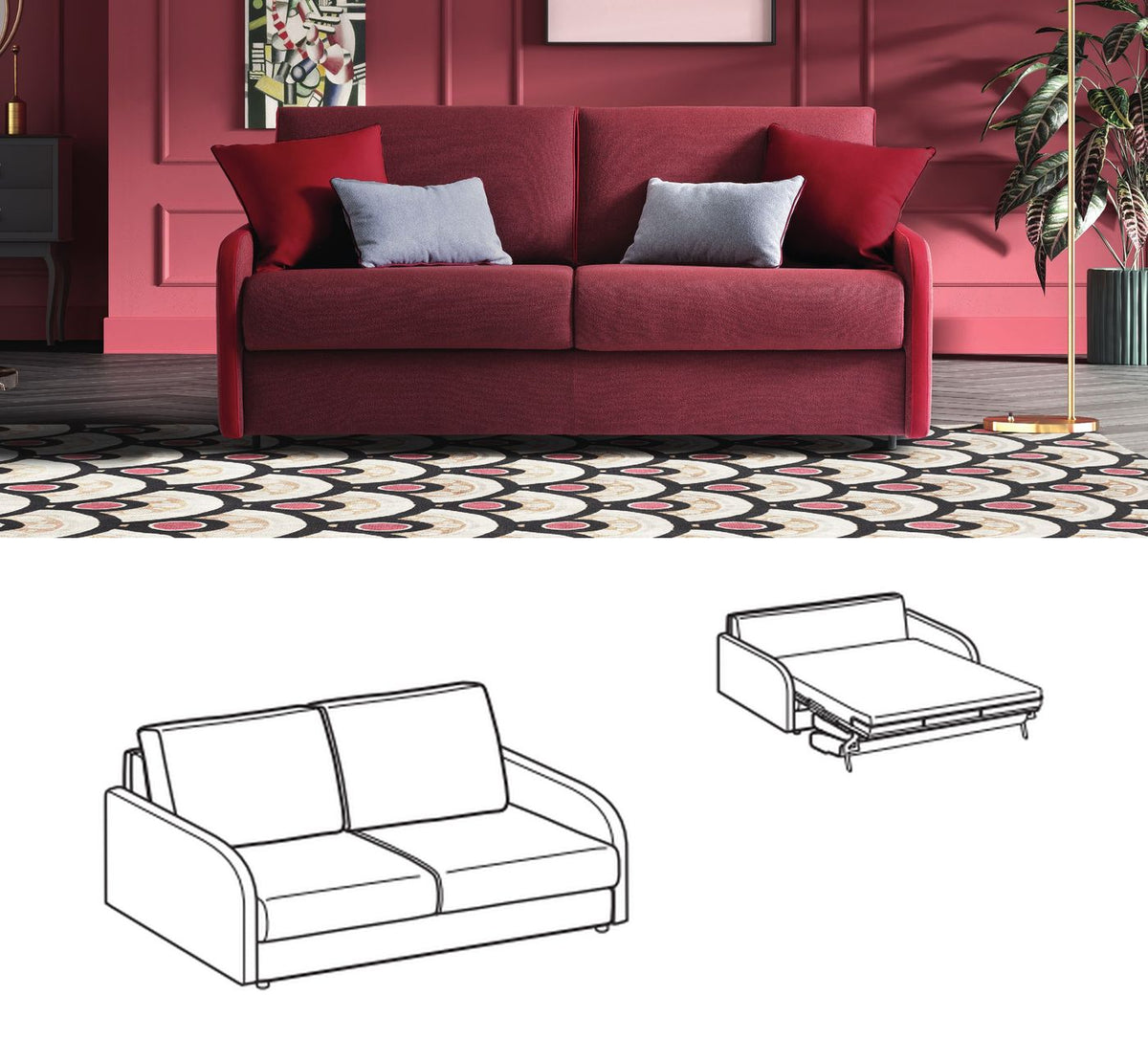 LeComfort Sofa Bed SANTORINI – Happy / 2-seater (SA03D2T00)