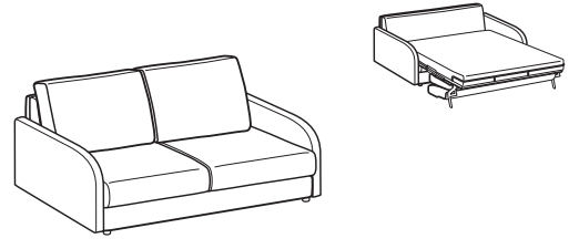 LeComfort Sofa Bed SANTORINI – SA03D2T00 dimensions drawing