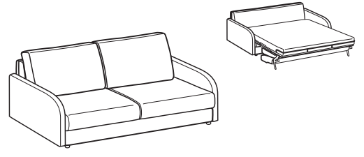 LeComfort Sofa Bed SANTORINI – SA03D3T00 dimensions drawing