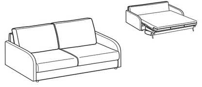 LeComfort Sofa Bed SANTORINI – SA03D3T00 dimensions drawing