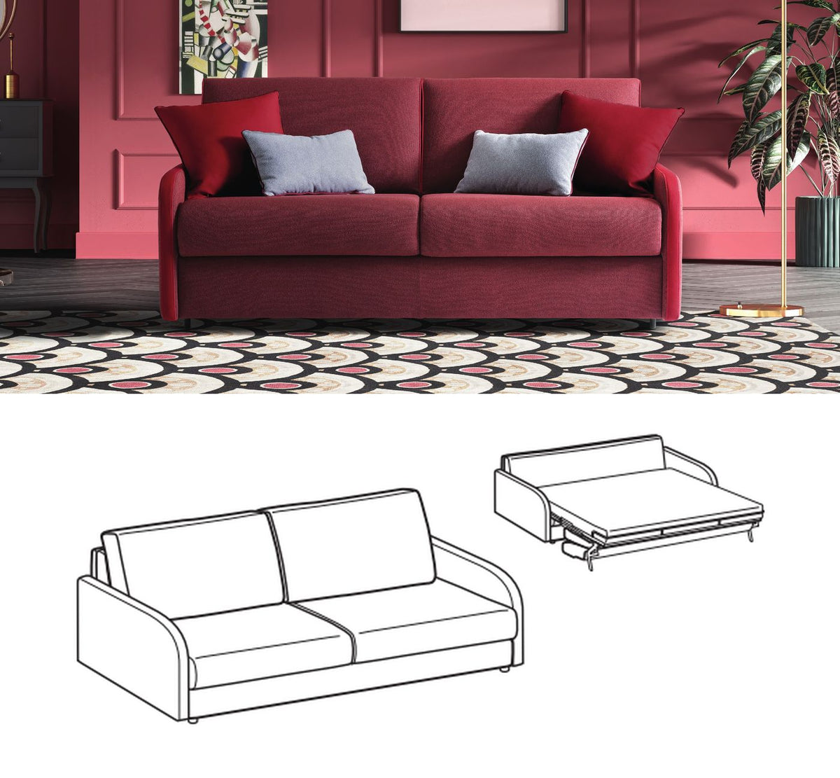 LeComfort Sofa Bed SANTORINI – Happy / 3-seater Maxi (SA03D3T0M)