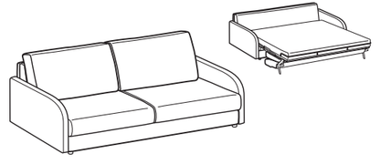 LeComfort Sofa Bed SANTORINI – SA03D3T0M dimensions drawing