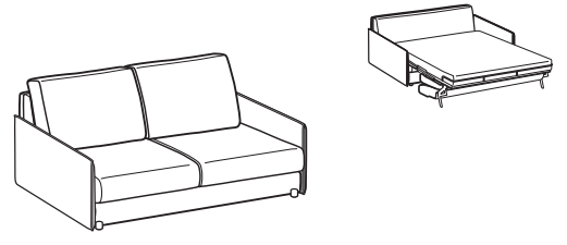LeComfort Sofa Bed SANTORINI – SA04D2T00 dimensions drawing