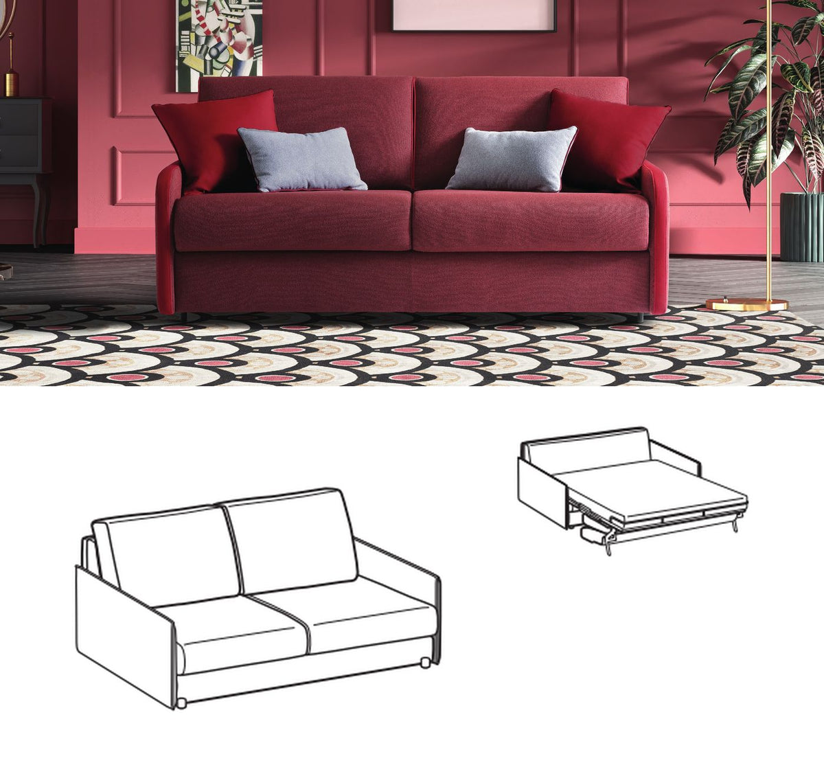 LeComfort Sofa Bed SANTORINI – Slim / 2-seater (SA04D2T00)