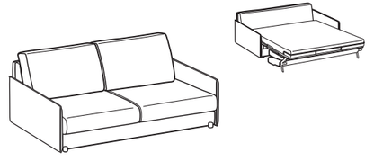 LeComfort Sofa Bed SANTORINI – SA04D3T00 dimensions drawing