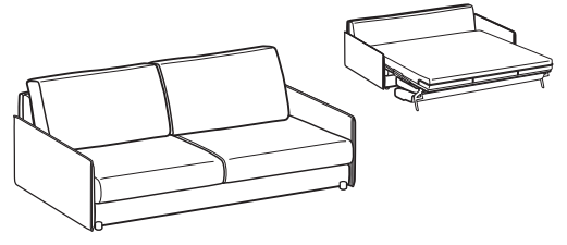 LeComfort Sofa Bed SANTORINI – SA04D3T0M dimensions drawing